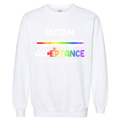 Autism Awareness Acceptance All The Pieces Garment-Dyed Sweatshirt