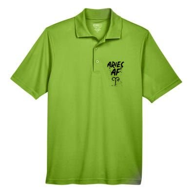 Aries AF Astrology March April Birthday Zodiac Funny Gift Men's Origin Performance Pique Polo