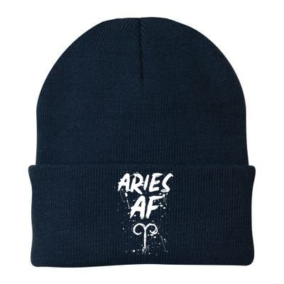 Aries AF Astrology March April Birthday Zodiac Funny Gift Knit Cap Winter Beanie