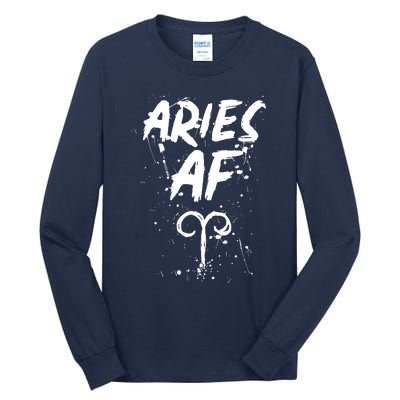 Aries AF Astrology March April Birthday Zodiac Funny Gift Tall Long Sleeve T-Shirt