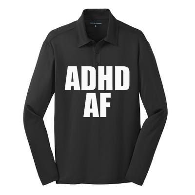 Adhd Af Silk Touch Performance Long Sleeve Polo