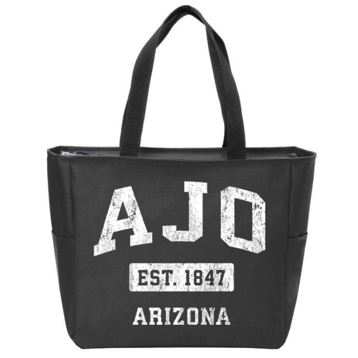 Ajo Arizona Az Vintage Sports Zip Tote Bag