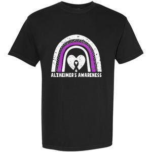 Alzheimers Awareness Alzheimers Purple Rainbow Cute Garment-Dyed Heavyweight T-Shirt