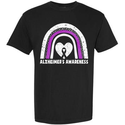 Alzheimers Awareness Alzheimers Purple Rainbow Cute Garment-Dyed Heavyweight T-Shirt