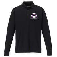 Alzheimers Awareness Alzheimers Purple Rainbow Cute Performance Long Sleeve Polo