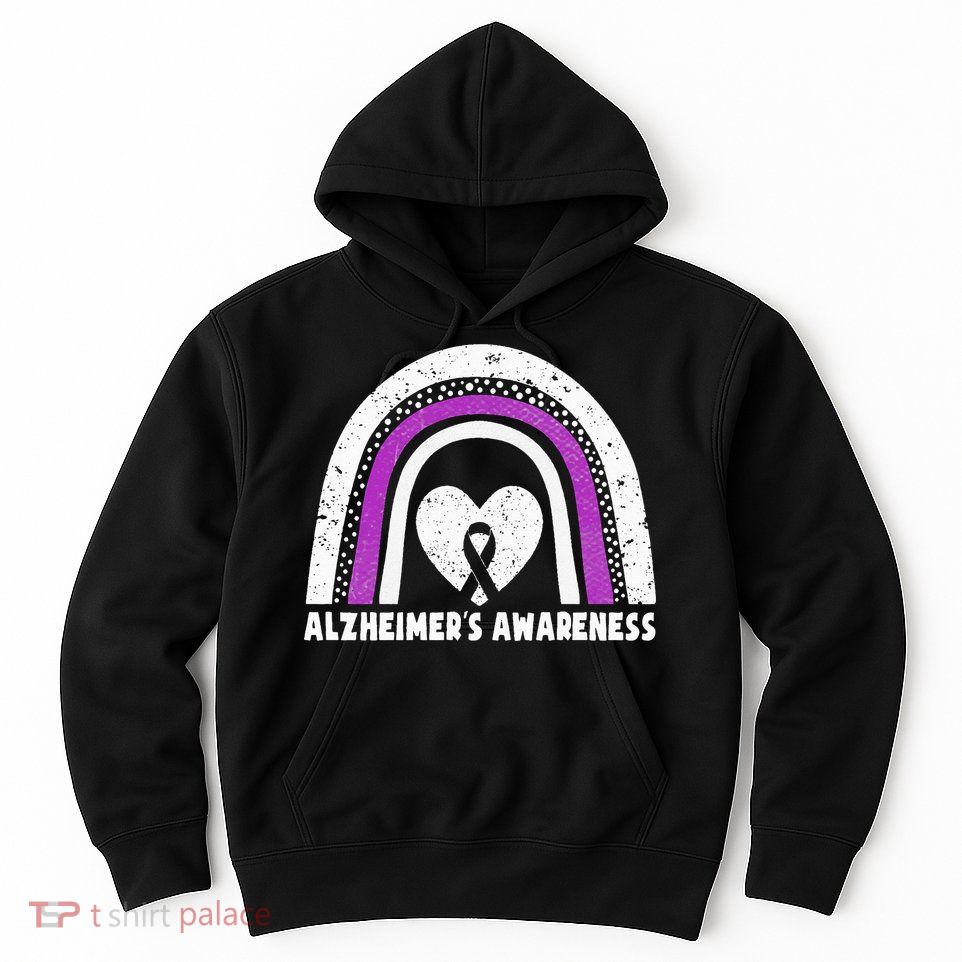 Alzheimers Awareness Alzheimers Purple Rainbow Cute Hoodie