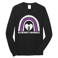 Alzheimers Awareness Alzheimers Purple Rainbow Cute Long Sleeve Shirt