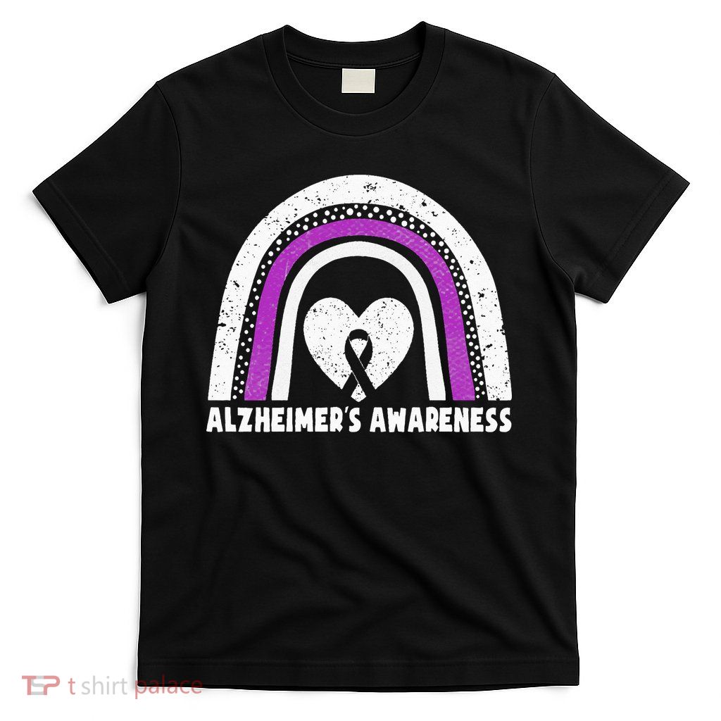 Alzheimers Awareness Alzheimers Purple Rainbow Cute T-Shirt