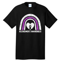 Alzheimers Awareness Alzheimers Purple Rainbow Cute Tall T-Shirt