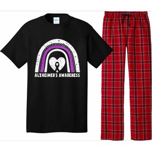 Alzheimers Awareness Alzheimers Purple Rainbow Cute Pajama Set