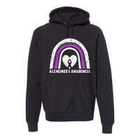 Alzheimers Awareness Alzheimers Purple Rainbow Cute Premium Hoodie