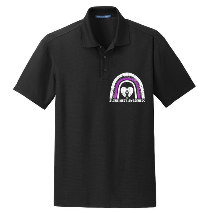 Alzheimers Awareness Alzheimers Purple Rainbow Cute Dry Zone Grid Polo