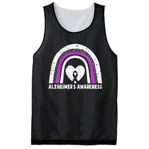 Alzheimers Awareness Alzheimers Purple Rainbow Cute Mesh Reversible Basketball Jersey Tank