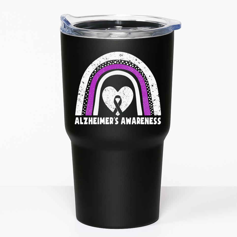 Alzheimers Awareness Alzheimers Purple Rainbow Cute Tumbler