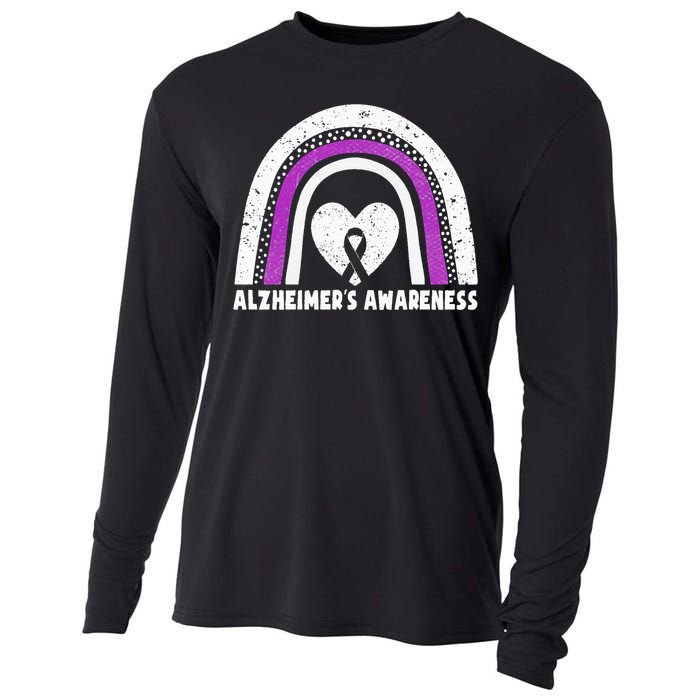 Alzheimers Awareness Alzheimers Purple Rainbow Cute Cooling Performance Long Sleeve Crew