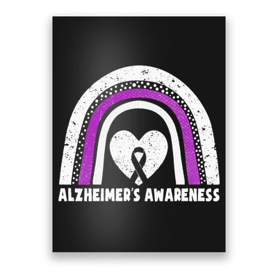 Alzheimers Awareness Alzheimers Purple Rainbow Cute Poster