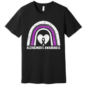 Alzheimers Awareness Alzheimers Purple Rainbow Cute Premium T-Shirt