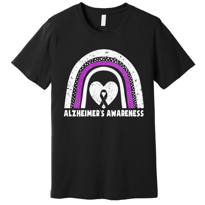 Alzheimers Awareness Alzheimers Purple Rainbow Cute Premium T-Shirt