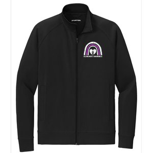 Alzheimers Awareness Alzheimers Purple Rainbow Cute Stretch Full-Zip Cadet Jacket