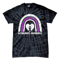 Alzheimers Awareness Alzheimers Purple Rainbow Cute Tie-Dye T-Shirt