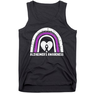 Alzheimers Awareness Alzheimers Purple Rainbow Cute Tank Top