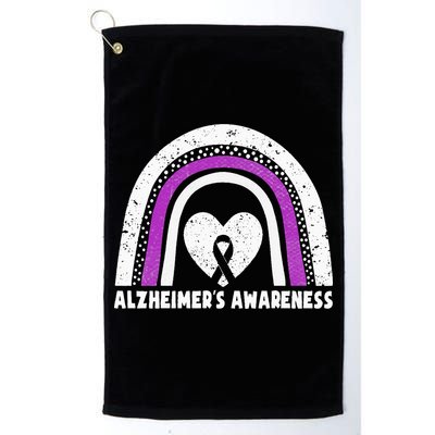 Alzheimers Awareness Alzheimers Purple Rainbow Cute Golf Towel