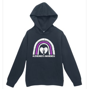 Alzheimers Awareness Alzheimers Purple Rainbow Cute Urban Pullover Hoodie