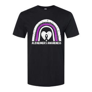 Alzheimers Awareness Alzheimers Purple Rainbow Cute Softstyle CVC T-Shirt