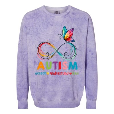 Autism Awareness Acceptance Infinity Symbol Colorblast Crewneck Sweatshirt