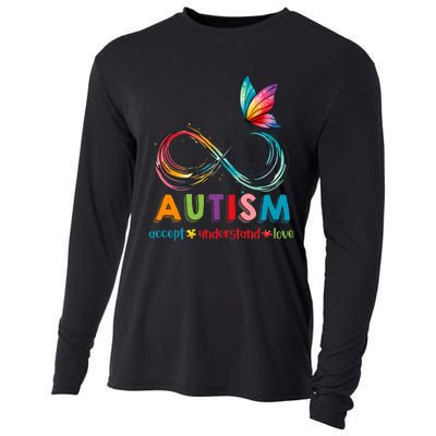 Autism Awareness Acceptance Infinity Symbol Cooling Performance Long Sleeve Crew