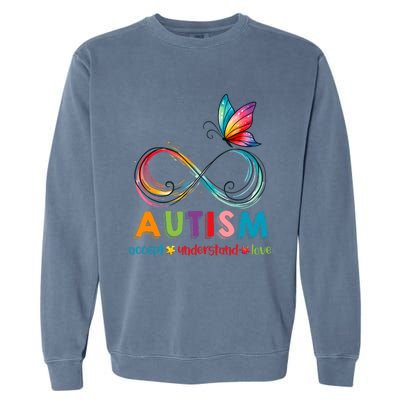 Autism Awareness Acceptance Infinity Symbol Garment-Dyed Sweatshirt