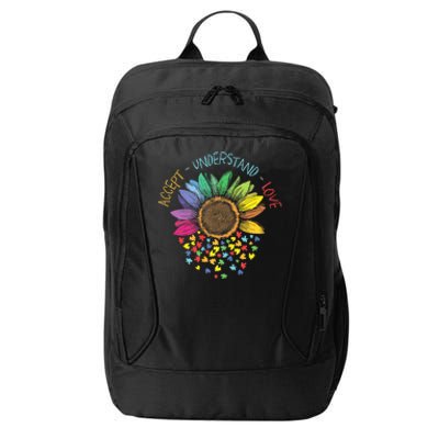 Autism Awareness Accept Understand Love Asd Rainbow Flower City Backpack