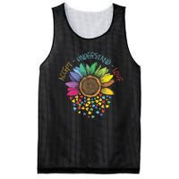 Autism Awareness Accept Understand Love Asd Rainbow Flower Mesh Reversible Basketball Jersey Tank