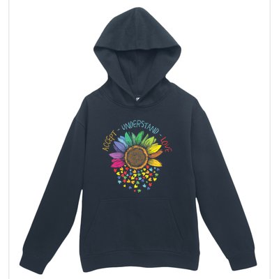 Autism Awareness Accept Understand Love Asd Rainbow Flower Urban Pullover Hoodie