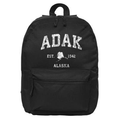 Adak Alaska Ak Vintage Athletic Sports Design 16 in Basic Backpack