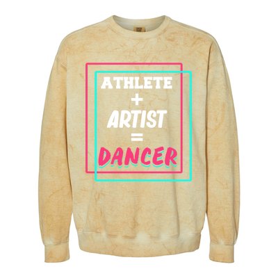 Athlete And Artist Equals Dancer Dance Dancing Day Graphic Gift Colorblast Crewneck Sweatshirt