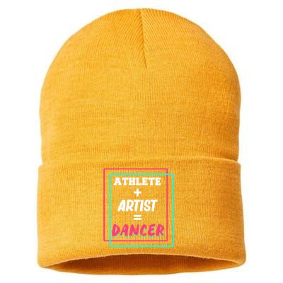 Athlete And Artist Equals Dancer Dance Dancing Day Graphic Gift Sustainable Knit Beanie