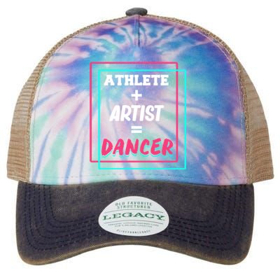 Athlete And Artist Equals Dancer Dance Dancing Day Graphic Gift Legacy Tie Dye Trucker Hat