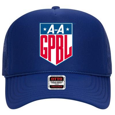 Aagpbl All American Professional Baseball League Gift High Crown Mesh Back Trucker Hat