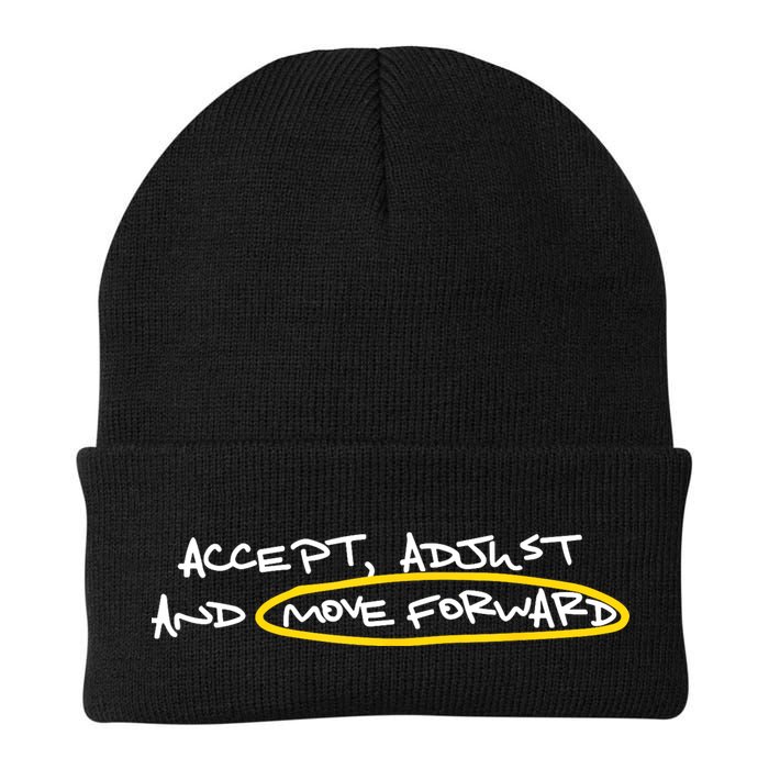 Accept Adjust And Move Forward Knit Cap Winter Beanie