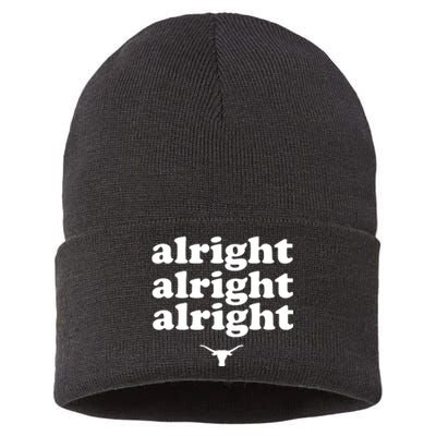 Alright, Alright, Alright Texas Bull Texas Pride State USA Sustainable Knit Beanie