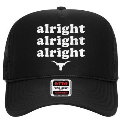 Alright Alright Alright Texas Bull Texas Pride State USA High Crown Mesh Back Trucker Hat