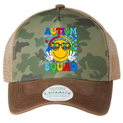 Autism Awareness Autism Squad Support Smile Face Women  Legacy Tie Dye Trucker Hat