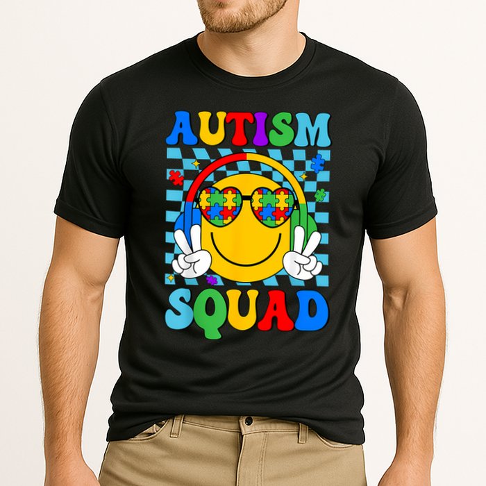 Autism Awareness Autism Squad Support Smile Face Women  Cooling Performance Crew T-Shirt