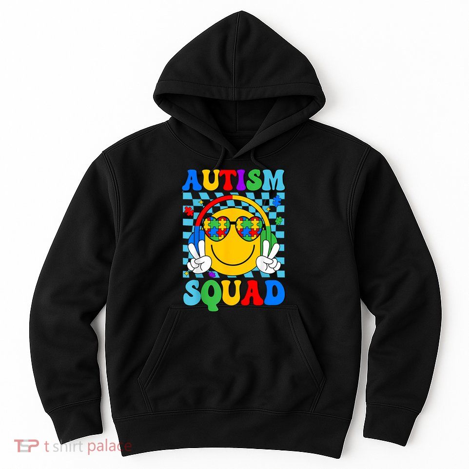 Autism Awareness Autism Squad Support Smile Face Women  Hoodie