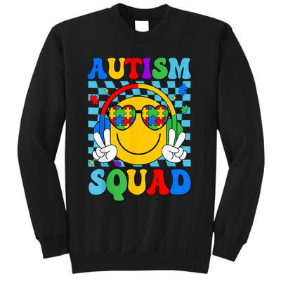 Autism Awareness Autism Squad Support Smile Face Women  Sweatshirt