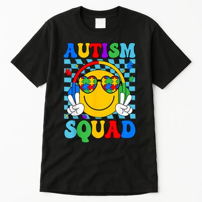 Autism Awareness Autism Squad Support Smile Face Women  Tall T-Shirt