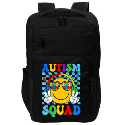 Autism Awareness Autism Squad Support Smile Face Women  Impact Tech Backpack