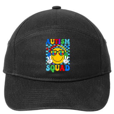 Autism Awareness Autism Squad Support Smile Face Women  7-Panel Snapback Hat