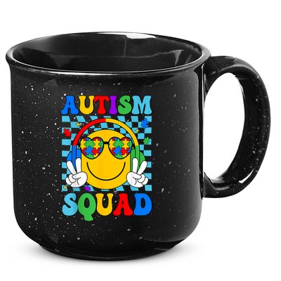 Autism Awareness Autism Squad Support Smile Face Women  15oz Campfire Ceramic Mug
